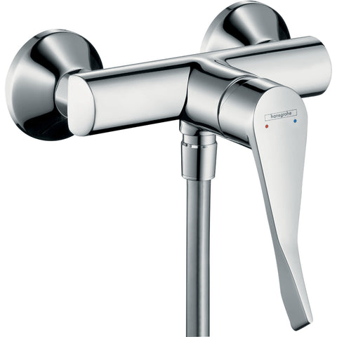 Hansgrohe Focus Single Lever Manual Shower Mixer For Exposed Installation with Extra Long Handle - Chrome - Unbeatable Bathrooms