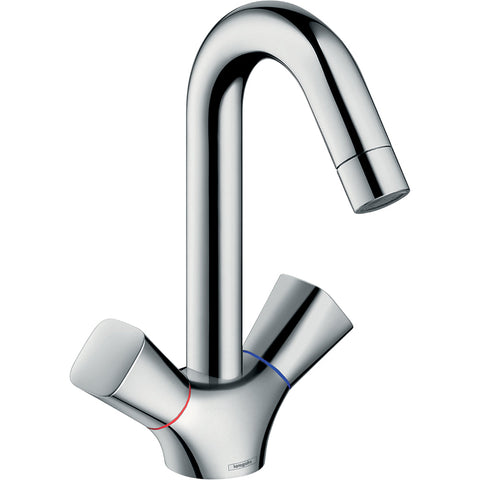 Hansgrohe Logis 2-Handle Basin Mixer 150 with Pop-Up Waste - Chrome - Unbeatable Bathrooms