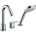 Hansgrohe Logis 3-Hole Rim-Mounted Single Lever Bath Mixer - Chrome - Unbeatable Bathrooms