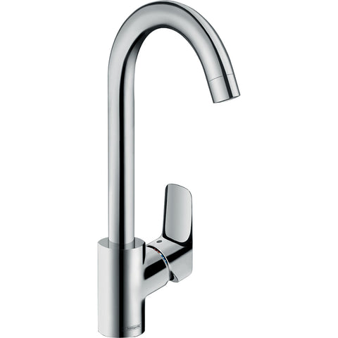 Hansgrohe Logis M31 Single Lever Kitchen Mixer 260, Single Spray Mode - Chrome - Unbeatable Bathrooms