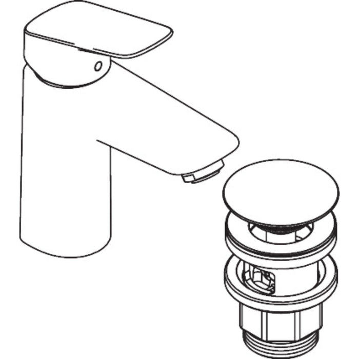 Hansgrohe Logis Single Lever Basin Mixer 100 with Push-Open Waste - Unbeatable Bathrooms