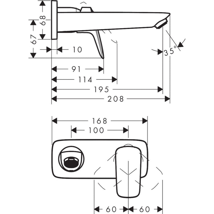 Hansgrohe Logis Single Lever Basin Mixer For Concealed Installation with Spout 19.5 cm - Unbeatable Bathrooms