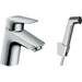 Hansgrohe Logis Single Lever Basin Mixer with Bidet Spray and Shower Hose 160 cm - Chrome - Unbeatable Bathrooms
