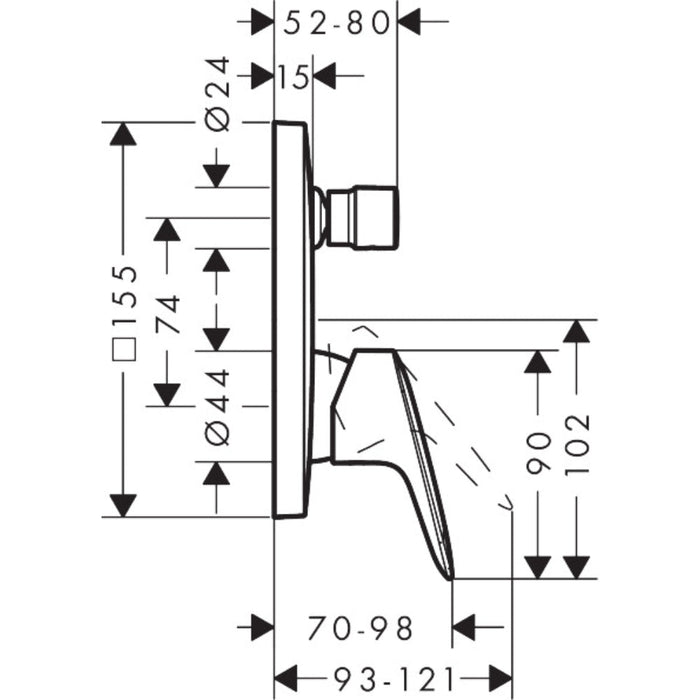 Hansgrohe Logis Single Lever Manual Bath Mixer For Concealed Installation - Unbeatable Bathrooms