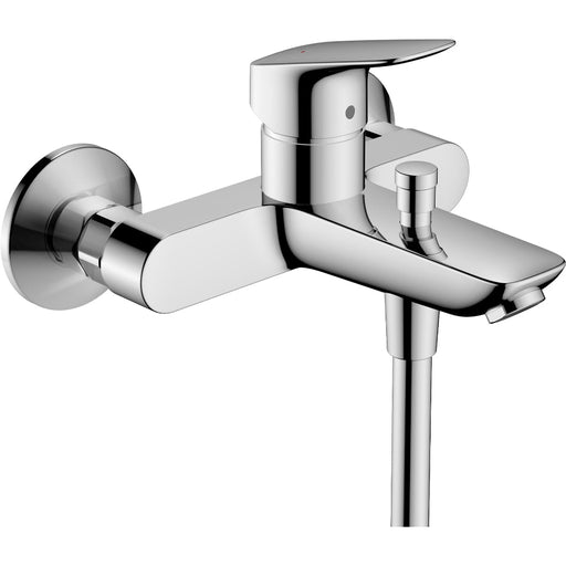 Hansgrohe Logis Single Lever Manual Bath Mixer For Exposed Installation with 2 Flow Rates - Chrome - Unbeatable Bathrooms