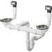 Hansgrohe Manual Waste and Overflow Set For Double Bowl - Stainless Steel - Unbeatable Bathrooms