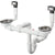 Hansgrohe Manual Waste and Overflow Set For Double Bowl - Stainless Steel - Unbeatable Bathrooms