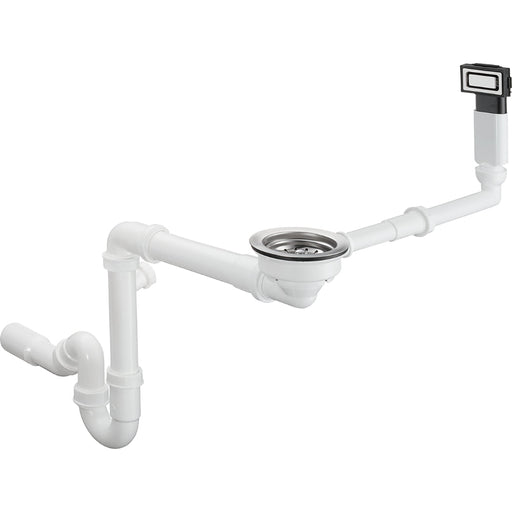 Hansgrohe Manual Waste and Overflow Set For Single Bowl - Stainless Steel - Unbeatable Bathrooms