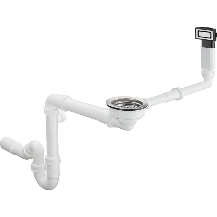 Hansgrohe Manual Waste and Overflow Set For Single Bowl - Stainless Steel - Unbeatable Bathrooms