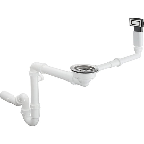 Hansgrohe Manual Waste and Overflow Set For Single Bowl - Stainless Steel - Unbeatable Bathrooms