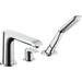 Hansgrohe Metris 3-Hole Rim-Mounted Single Lever Bath Mixer - Chrome - Unbeatable Bathrooms