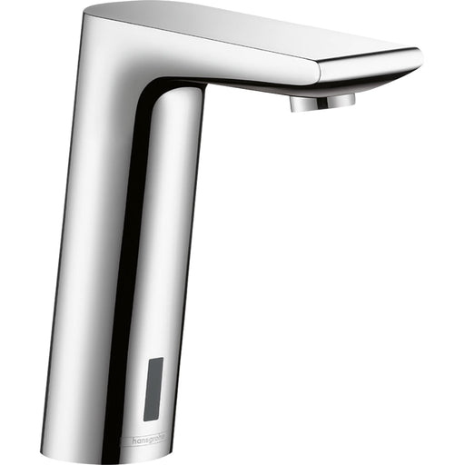 Hansgrohe Metris S Electronic Basin Mixer with Temperature Pre-Adjustment and Mains Connections 230 V - Chrome - Unbeatable Bathrooms