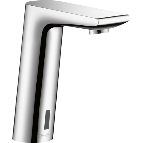Hansgrohe Metris S Electronic Basin Mixer with Temperature Pre-Adjustment and Mains Connections 230 V - Chrome - Unbeatable Bathrooms