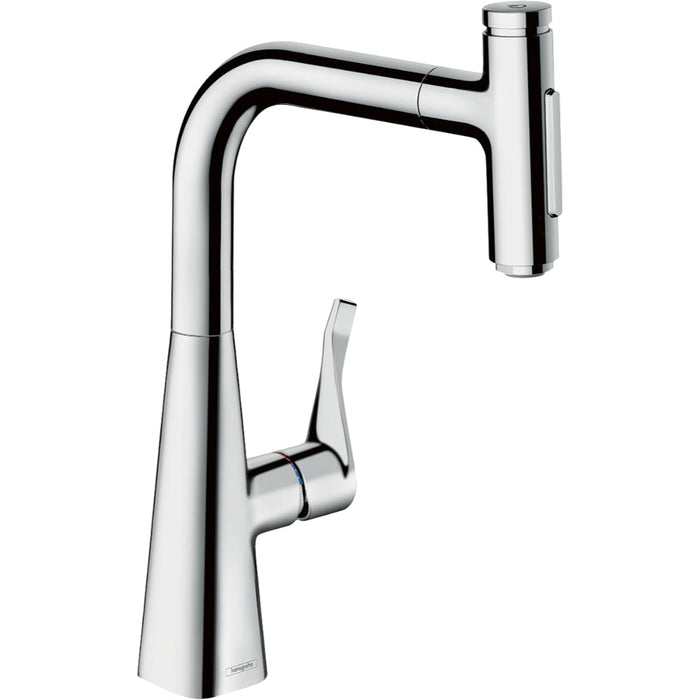 Hansgrohe Metris Select M71 Single Lever Kitchen Mixer with Pull-Out Spray - Unbeatable Bathrooms
