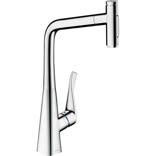 Hansgrohe Metris Select M71 Single Lever Kitchen Mixer with Pull-Out Spray - 73820000 - Unbeatable Bathrooms