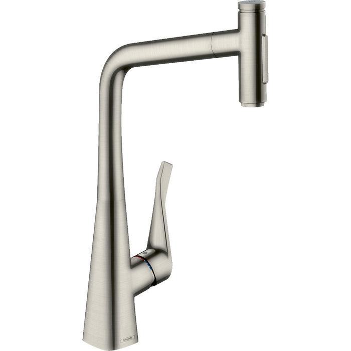 Hansgrohe Metris Select M71 Single Lever Kitchen Mixer with Pull-Out Spray - 73820000 - Unbeatable Bathrooms
