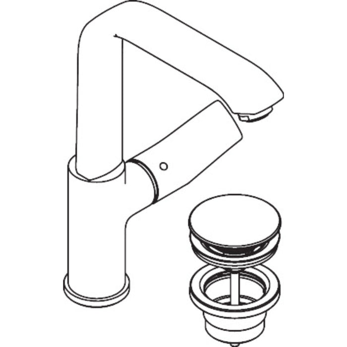Hansgrohe Metris Single Lever Basin Mixer 230 with Push-Waste - Chrome - Unbeatable Bathrooms