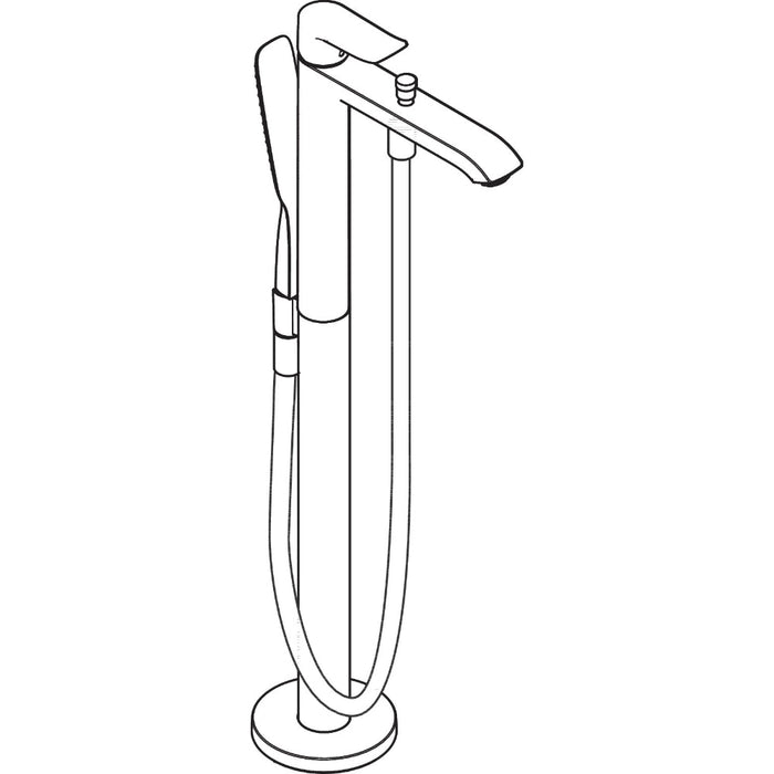Hansgrohe Metris Single Lever Bath Mixer Floor Standing - Chrome - Unbeatable Bathrooms