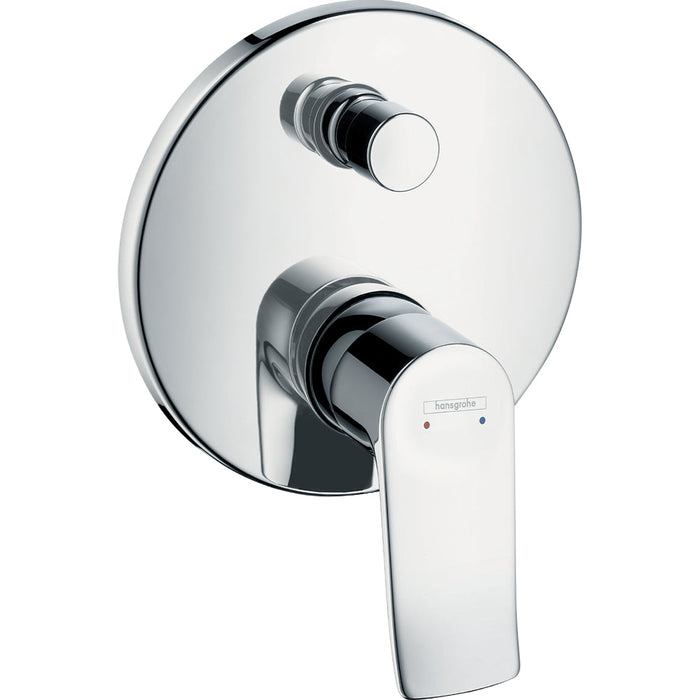 Hansgrohe Metris Single Lever Manual Bath Mixer Round For Concealed Installation with Integrated Backflow Prevention - Chrome - Unbeatable Bathrooms