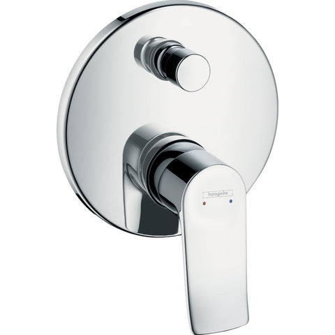 Hansgrohe Metris Single Lever Manual Bath Mixer Round For Concealed Installation with Integrated Backflow Prevention - Chrome - Unbeatable Bathrooms