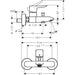 Hansgrohe Metris Single Lever Manual Bath Mixer For Exposed Installation - Chrome - Unbeatable Bathrooms