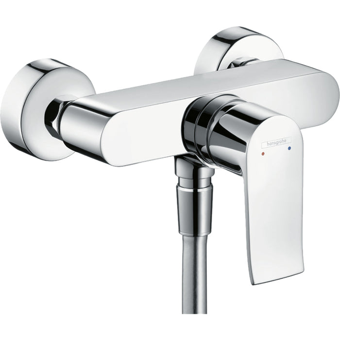 Hansgrohe Metris Single Lever Manual Shower Mixer For Exposed Installation - Chrome - Unbeatable Bathrooms