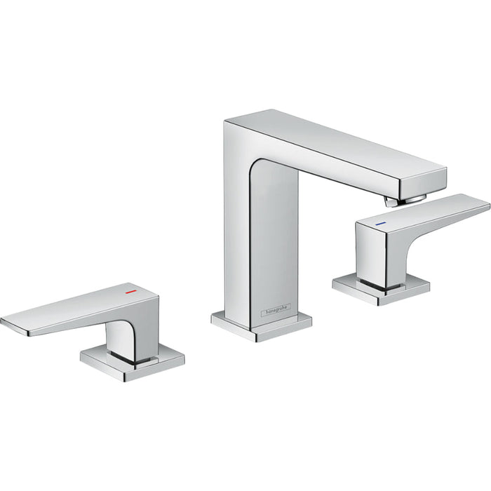 Hansgrohe Metropol 3-Hole Basin Mixer 110 with Lever Handle and Push-Open Waste - Chrome - Unbeatable Bathrooms