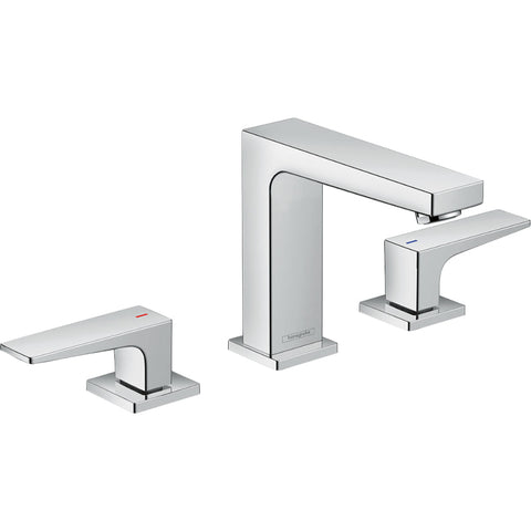 Hansgrohe Metropol 3-Hole Basin Mixer 110 with Lever Handle and Push-Open Waste - Chrome - Unbeatable Bathrooms