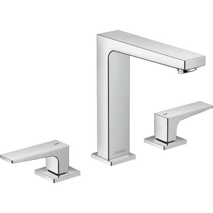 Hansgrohe Metropol 3-Hole Basin Mixer 160 with Lever Handles and Push-Open Waste - Unbeatable Bathrooms