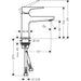 Hansgrohe Metropol Single Lever Basin Mixer 100 with Lever Handle For Handrinse Basins with Push-Open Waste Set - Unbeatable Bathrooms