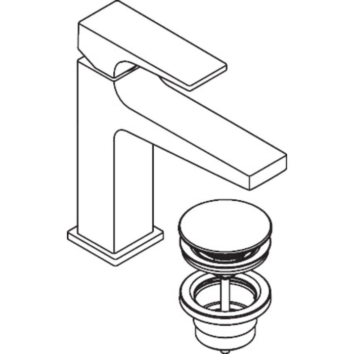 Hansgrohe Metropol Single Lever Basin Mixer 110 with Lever Handle and Push-Open Waste - Unbeatable Bathrooms