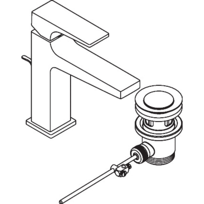Hansgrohe Metropol Single Lever Basin Mixer 110 with Lever Handle and Pop-Up Waste - Chrome - Unbeatable Bathrooms