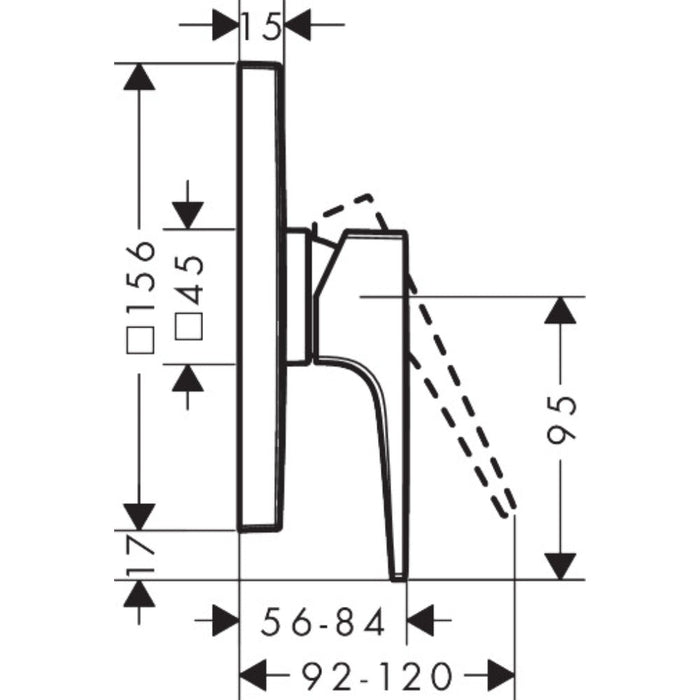 Hansgrohe Metropol Single Lever Manual Shower Mixer For Concealed Installation with Lever Handle - Unbeatable Bathrooms