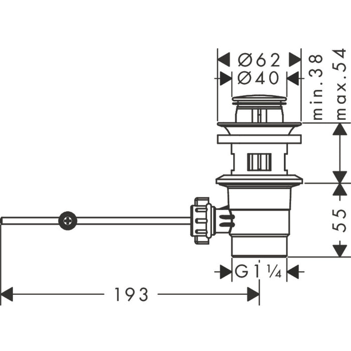 Hansgrohe Pop-Up Waste - Chrome - Unbeatable Bathrooms