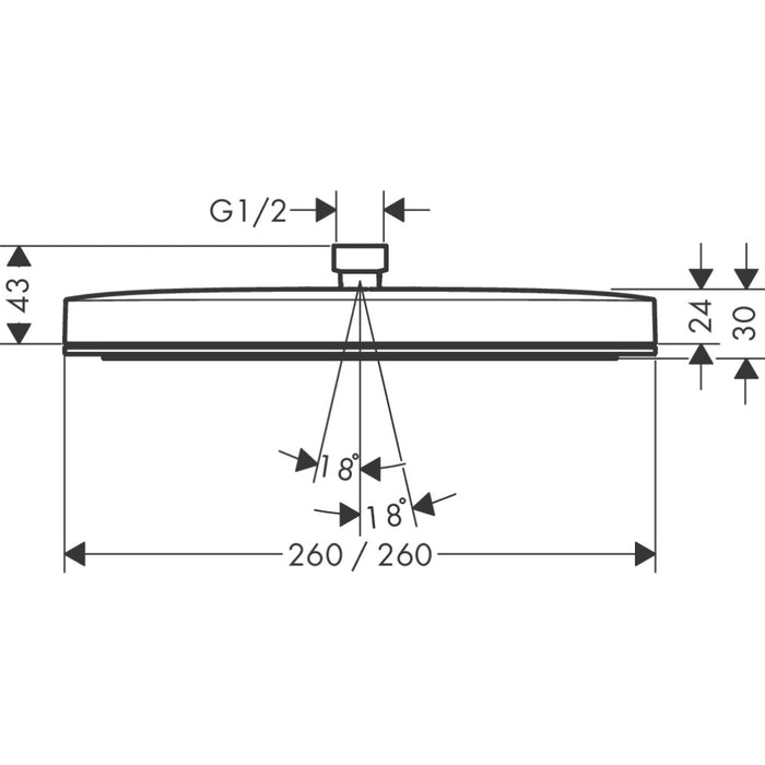Hansgrohe Pulsify E Overhead Shower 260 1Jet Ecosmart - Unbeatable Bathrooms