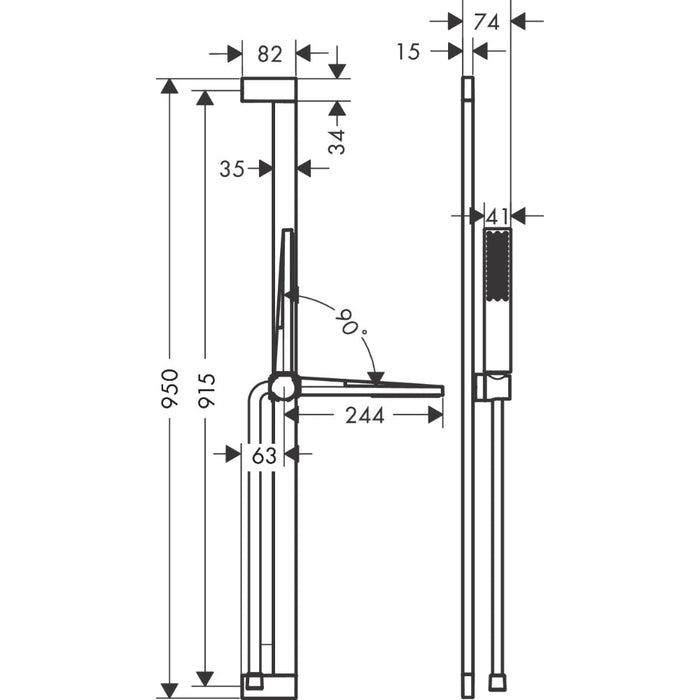 Hansgrohe Pulsify E Shower Set 100 1Jet Ecosmart with Shower Bar 90 cm - Unbeatable Bathrooms