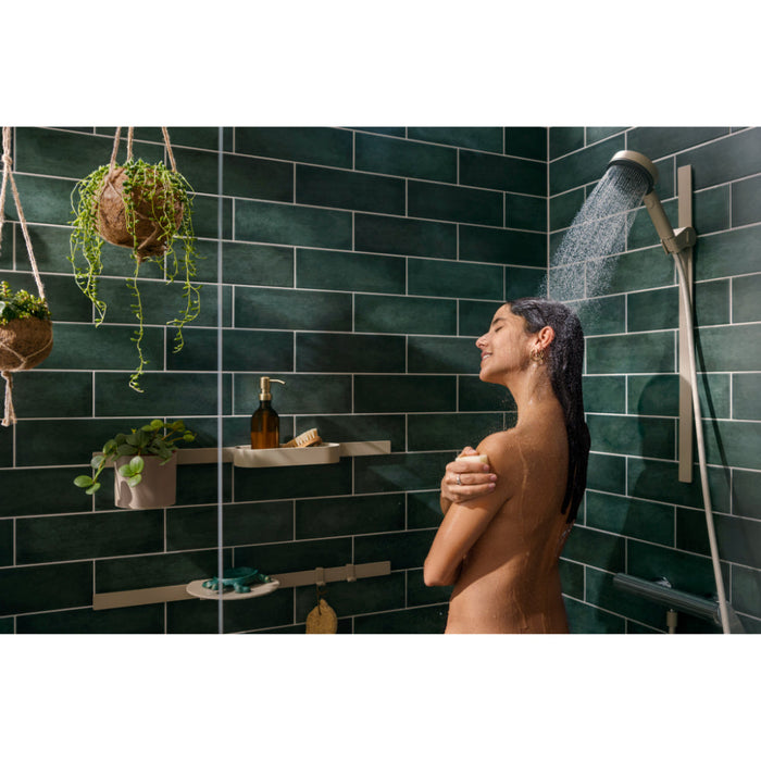 Hansgrohe Pulsify Planet Edition Hand Shower 105 3Jet Relaxation Ecosmart+ Select - Sand (Recycled) - Unbeatable Bathrooms