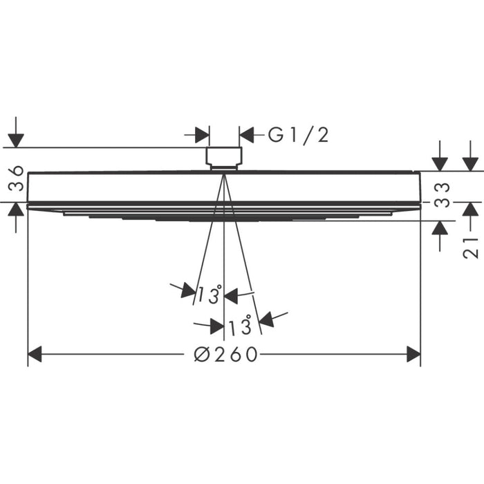 Hansgrohe Pulsify S Overhead Shower 260 1Jet Ecosmart - Unbeatable Bathrooms