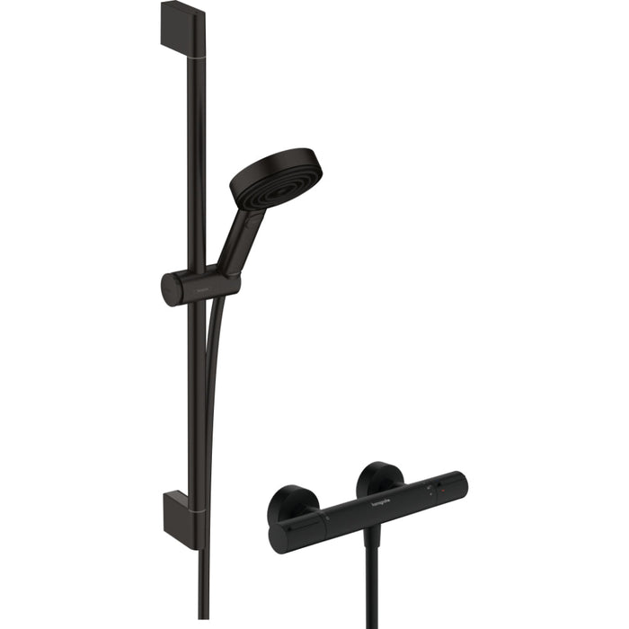 Hansgrohe Pulsify Select S Shower System 105 3Jet Relaxation Ecosmart with Ecostat Element, Shower Bar 65 cm, Hand Shower Holder and Shower Hose - Unbeatable Bathrooms