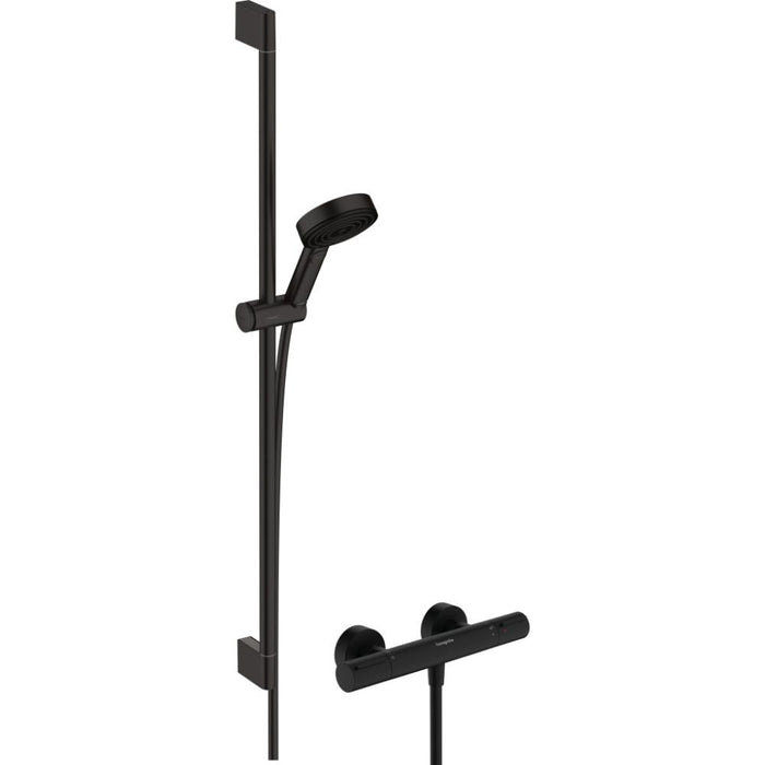 Hansgrohe Pulsify Select S Shower System 105 3Jet Relaxation Ecosmart with Ecostat Element, Shower Bar 90 cm, Hand Shower Holder and Shower Hose - Unbeatable Bathrooms