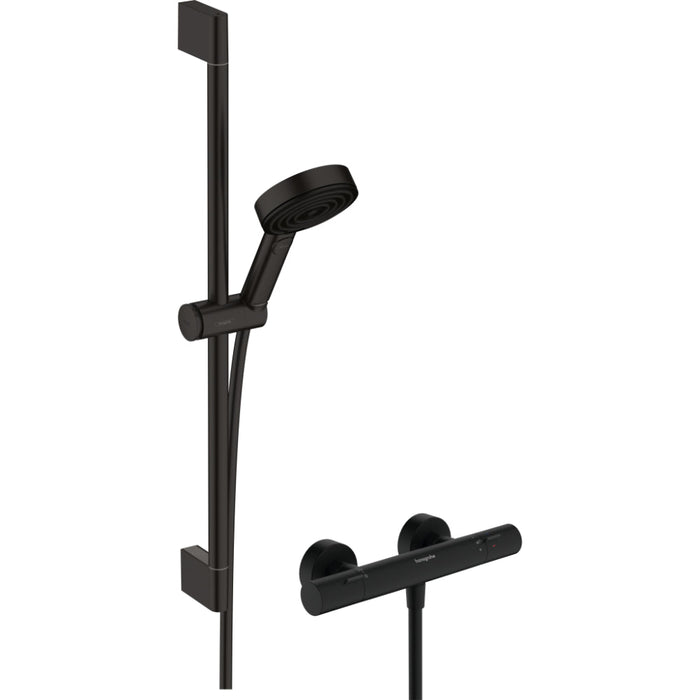 Hansgrohe Pulsify Select S Shower System 105 3Jet Relaxation Ecosmart with Ecostat Fine, Shower Bar 65 cm, Hand Shower Holder and Shower Hose - Unbeatable Bathrooms