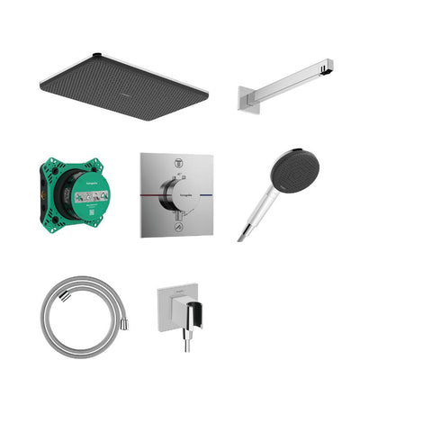 Hansgrohe Raindance Alive Q Design Showerset 210/340 1Jet with Thermostat and Basic Set Ibox Universal 2 - Unbeatable Bathrooms