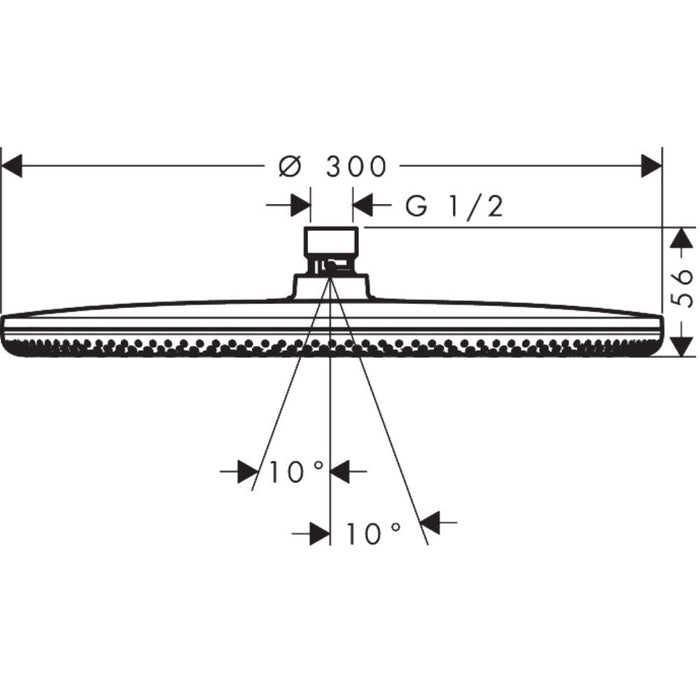 Hansgrohe Raindance Alive S Overhead Shower 300 1Jet Ecosmart+ - Unbeatable Bathrooms