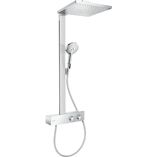 Hansgrohe Raindance E Showerpipe 300 1Jet Ecosmart with Showertablet 350 - Unbeatable Bathrooms