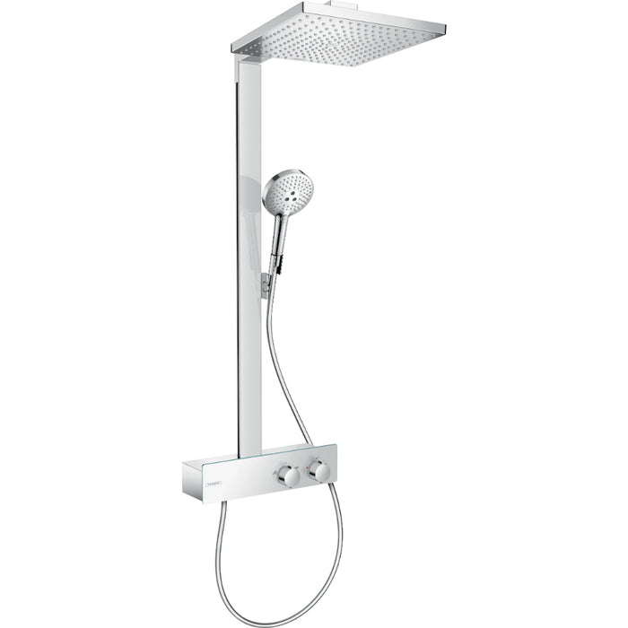 Hansgrohe Raindance E Showerpipe 300 1Jet Ecosmart with Showertablet 350 - Unbeatable Bathrooms