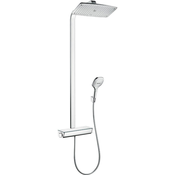 Hansgrohe Raindance E Showerpipe 360 1Jet Ecosmart with Thermostatic Shower Mixer - Unbeatable Bathrooms