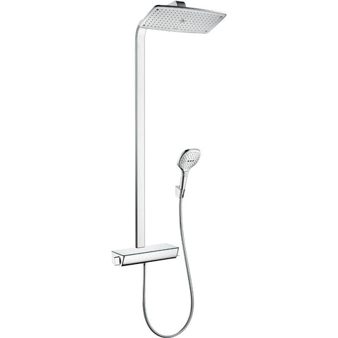 Hansgrohe Raindance E Showerpipe 360 1Jet Ecosmart with Thermostatic Shower Mixer - Unbeatable Bathrooms