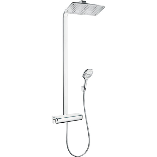 Hansgrohe Raindance E Showerpipe 360 1Jet Ecosmart with Thermostatic Shower Mixer - Unbeatable Bathrooms