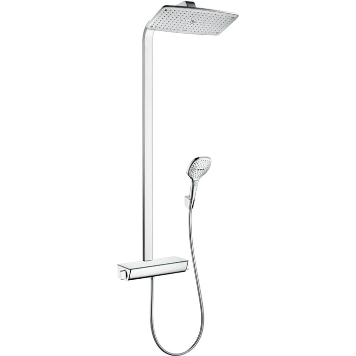 Hansgrohe Raindance E Showerpipe 360 1Jet Ecosmart with Thermostatic Shower Mixer - Unbeatable Bathrooms