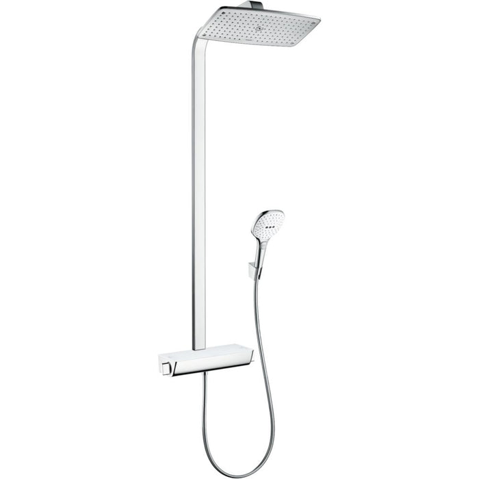 Hansgrohe Raindance E Showerpipe 360 1Jet Ecosmart with Thermostatic Shower Mixer - Unbeatable Bathrooms